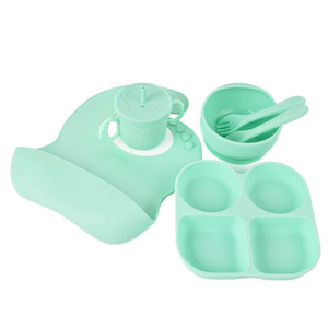 Vente flash : Ensemble de <span class=keywords><strong>couverts</strong></span> pour enfants, bavoirs pour bébés, bol à ventouse, assiette, vaisselle en silicone, ensemble de sevrage pour bébés - Product Image 3