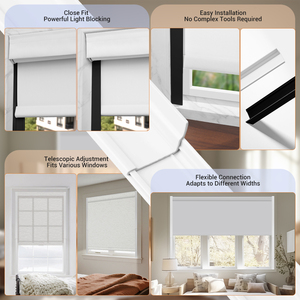 แถบกันแสงแบบยืดหดได้สำหรับม่านบังแสงและมู่ลี่ 100% ป้องกันแสง PVC รางข้างสำหรับม่านบังแสง - Product Image 2