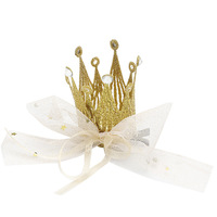 Accessoires pour cheveux d'enfants, couronne en dentelle tridimensionnelle pour filles, pince à cheveux pour anniversaire de princesse, pince latérale pour bébé