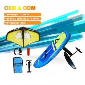 KUAYO 110L-140L Planche de Surf Gonflable Bleue en PVC Carbone pour Foil, Hydrofoil et <span class=keywords><strong>Kitesurf</strong></span>, avec Matériau Antidérapant - Product Image 6