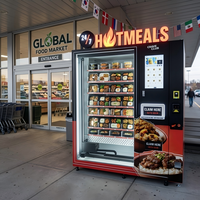 Máquina Expendedora de Comida Caliente JFP con Múltiples Compartimentos, Gabinete Refrigerado y Calefactor de Acero Inoxidable, Dispensador de Comida Preparada Tipo Bento