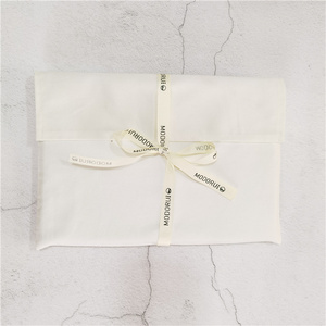 CH Custom Logo <b>Printing</b> Envelope Cotton Canvas Clothes Handbag Packing Pouch Bag With Bow Envelope Dust Pouch - Product Image 3