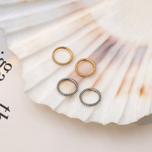 Stainless Steel Zircon Nose Rings 18K Gold Silver Geometric Channel Setting Piercing Jewelry Gift For Men Women - Product Image 3