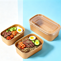Boîte alimentaire rectangulaire longue en papier kraft vierge non imprimé pour la personnalisation de marques locales