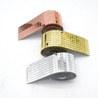 Haute qualité 4*100/120cm auto-adhésif petit carré verre mosaïque carreaux vente chaude bricolage Disco Ball fête décoration murale miroir