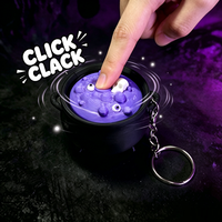 Stock usine : Bouton crâne cruche de sorcière imprimé en 3D, clicker de décompression, pour cadeau d'Halloween, jouets, décoration, pendentif