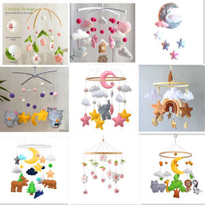 Nuage de logo personnalisé décor de pépinière feutre animal bois suspendu jouet rotatif mobile <span class=keywords><strong>musical</strong></span> pour berceau de bébé pour <span class=keywords><strong>lit</strong></span> jouets de berceau - Product Image 6