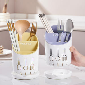 Support multifonctionnel pour baguettes Haiung avec égouttoir pour rangement d'ustensiles, idéal pour comptoir de cuisine - Product Image 2