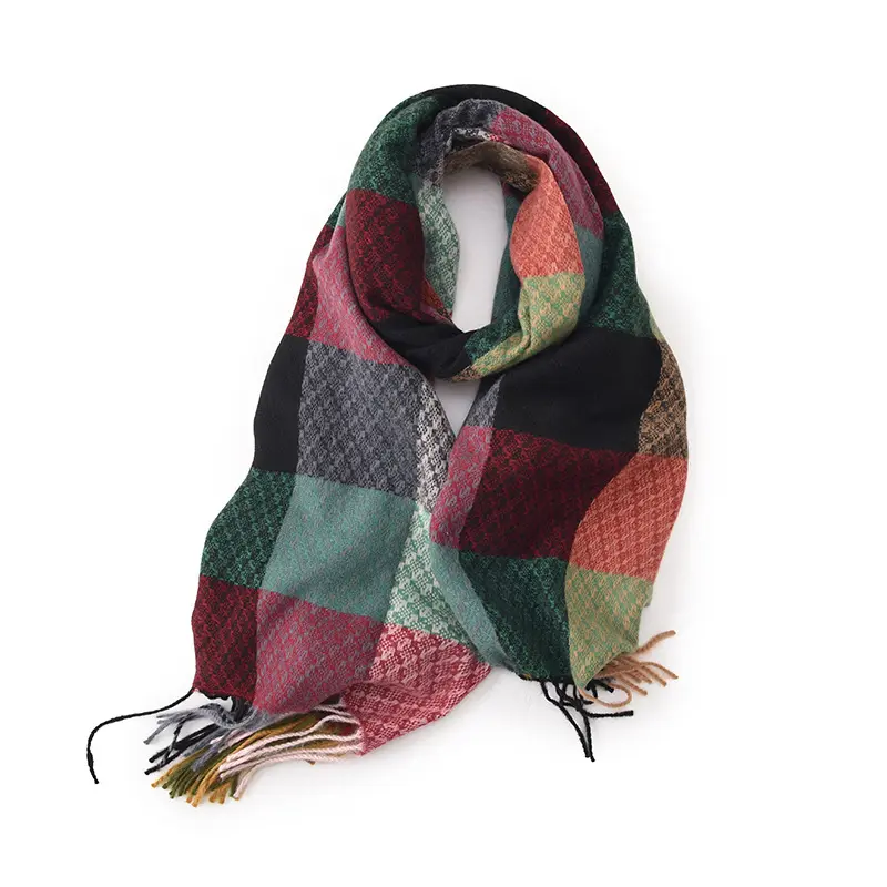 Gran oferta bufanda de Invierno para mujer nuevo diseñador cálido suave Pashmina cuello bufanda chal manta señoras Plaid borla