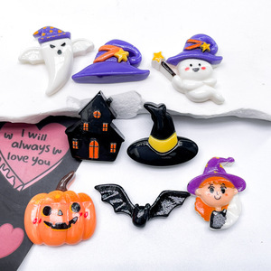 Accessoires en résine amusants pour Halloween : Fantômes, citrouilles, crânes – Décorations DIY pour coques de téléphone, breloques pour sabots, accessoires pour cheveux, artisanat en résine - Product Image 1