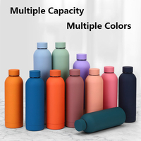 Bouteille isotherme portable en acier inoxydable givré à petite ouverture, 500 ml et 750 ml, prête à l'emploi, pour sports de plein air et voyages