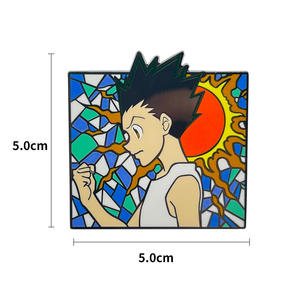 5cm de alta calidad Anime <span class=keywords><strong>Hunter</strong></span> <span class=keywords><strong>GON</strong></span> <span class=keywords><strong>FREECSS</strong></span> y Killua Zoldyck Cloisonne pulido Metal esmalte insignia alfileres duros broche - Product Image 4
