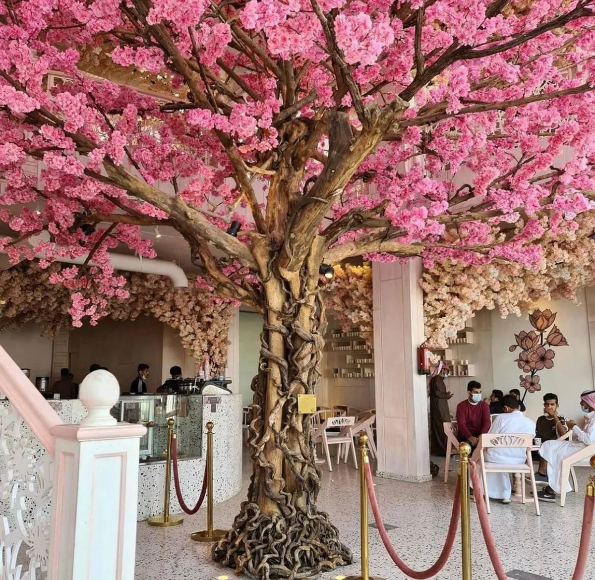 Diseño hecho a mano personalizado DIY falso Sakura flores artificiales flor de cerezo árboles para la decoración de la boda