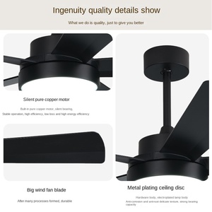 TCL Modern Smart 52 pouces 5 pales noir moteur à courant continu ventilateur de plafond LED avec lumière et télécommande pour la maison salon ou chambre à coucher - Product Image 6