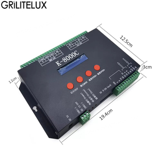 Controlador de Píxeles LED GRILITELUX K-8000C Pro de 8 Puertos con Tarjeta SD, Control DMX512/SPI Fuera de Línea, DC5-24V para Tiras RGB WS2811/WS2812 - Product Image 4