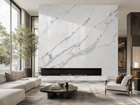 Dalle de marbre blanc Statuario pour revêtement mural haut de gamme, îlot de cuisine, plan de travail de salle de bain, carrelage de sol et panneau mural de fond