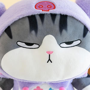 2-in-1 süper yumuşak peluş ayı battaniye çift kullanımlı ofis şekerleme klima 'İmparator Cat' tasarım örgü astar toplu stok ile - Product Image 4