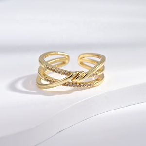 Bague personnalisée en argent sterling 925 pour femme, style hip-hop, délicate, empilable, avec croix en zircon, plaquée or 14k 18k, collection 2026 - Product Image 4