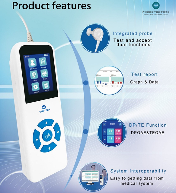 AD-15TD Child and Adult TEOAE and DPOAE Newborn Hearing Checking Device Pediatric OAE Screener with CE ISO