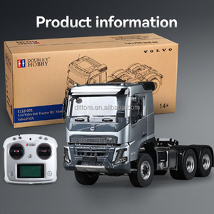 DoubleE 2017 Wolwo con licencia 1/14 FMX 6X6 Tractor modelo de simulación 2,4G RC modelo de camión de transporte con luces y sonidos - Product Image 6