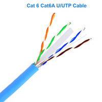 Kabel Ethernet CAT6 UTP CCA 23AWG 4 Pasangan Konduktor Padat dengan Pemisah Silang 305M 1000ft Kabel Jaringan LAN Gigabit untuk CCTV POE