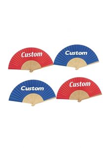 Éventail en papier personnalisé chinois fait main de 21 cm avec poignée en bambou naturel et logo imprimé unique, idéal comme cadeau culturel - Product Image 4