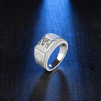 Vente chaude de haute qualité 2022 de luxe de mariage anneaux argent sterling argent hommes anneaux moissanite bijoux