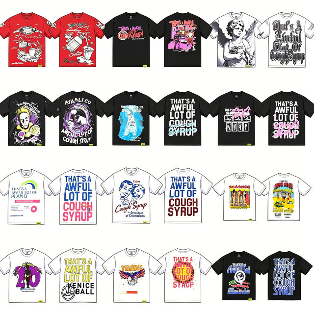Trending Top Quality THAT'S A AWFUL LOT OF COUPH SYRUP Tee Shirts Loose Casual Scannable Printing Oversized T-Shirts for Men