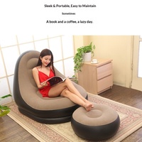 Fauteuil gonflable relaxant en PVC floqué respirant, pliable avec repose-pieds, pour la sieste