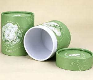 Caja de Almacenamiento de Té Cilíndrica de Cartón con Revestimiento de Papel de Aluminio, Envase Reciclable de Grado Alimenticio para Té y Café - Product Image 2