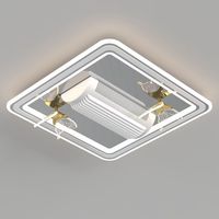 Ventilador de Techo LED Moderno con Motor de CC Regulable, Decoración para Comedor de Apartamento, Lámpara Acrílica con Control Remoto, Ventilador de Techo con Aplicación