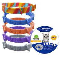 Collier pour animaux de compagnie en silicone réglable et imperméable, anti-puces et anti-tiques, à libération rapide, formule naturelle, protection de 8 mois pour chiens et chats