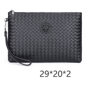 กระเป๋าถือแฟชั่นใหม่ PU กันน้ำ ทอแบบพิเศษ ความจุเยอะ หนังนิ่ม กระเป๋าสตางค์ทันสมัย พกพาสะดวก สำหรับผู้ชาย - Product Image 5