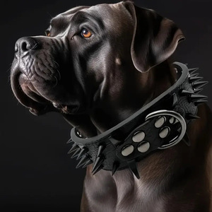Collier pour chien en cuir PU style pop avec rivets, réglable et durable - Product Image 1