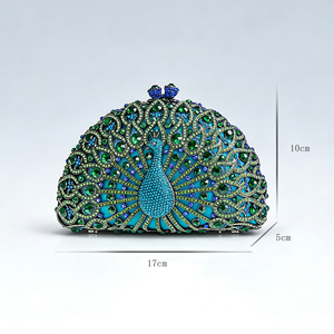 Luxury Crystal Evening <strong>Clutch</strong> <strong>Bag</strong> Women Peacock Rhinestone Party Purse Chain Handbag <strong>for</strong> <strong>Wedding</strong> - Product Image 6