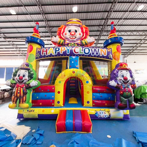 Tobogán inflable gigante para fiestas al aire libre, castillo inflable comercial con diseño de payaso feliz, combo de juegos infantiles con tobogán. - Product Image 6