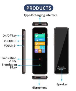 Traducteurs intelligents M10 137 en ligne 16 hors ligne pour voyages d'affaires, écran couleur, Wi-Fi 2.4G 5G, Bluetooth, <span class=keywords><strong>traduction</strong></span> de photos et de groupes de messages - Product Image 6