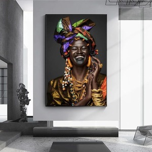 Pinturas Modernas <span class=keywords><strong>de</strong></span> Retratos <span class=keywords><strong>de</strong></span> Mujeres Negras, Arte Africano, Impresión en Lienzo <span class=keywords><strong>para</strong></span> Decoración del Hogar, <span class=keywords><strong>Cuadros</strong></span> <span class=keywords><strong>para</strong></span> la Sala <span class=keywords><strong>de</strong></span> Estar - Product Image 3