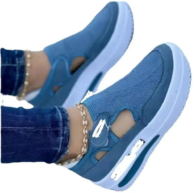 NEW Women Vulcanized Sneakers Platform Solid Color Flats Ladies Shoes Casual Breathable Wedges Walking Sneakers Zapatillas Mujer