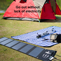 Sunpower Panel Surya Portabel Lipat, Pengisi Daya Panel Surya Mono 10W 20W 28W 42W untuk Luar Ruangan Bepergian