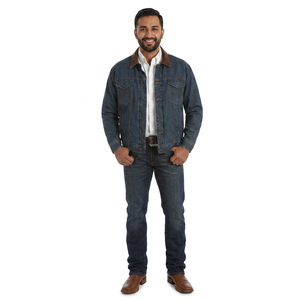 Printemps automne hommes Denim vestes décontracté couleur unie simple boutonnage Denim veste hommes coupe régulière coton vêtements d'extérieur vestes - Product Image 1