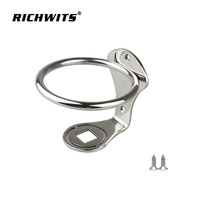 RICHWITS Porte-gobelet de style panier de basket en acier inoxydable 304, antirouille, poli miroir, avec vis de montage et quincaillerie