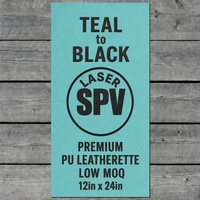 Feuille de similicuir laserable brillant bleu sarcelle à noir, 12x24 pouces, panneau en similicuir PU gravable au laser pour patchs de chapeaux