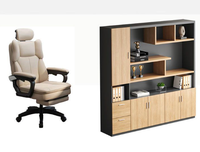 Ensemble de bureau et chaise en bois de style exécutif, design minimaliste moderne pour bureau à domicile et appartement, bureau de PDG