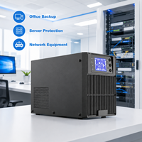 Alimentation sans interruption (ASI) en ligne 1 kVA à onde sinusoïdale pure, double conversion, alimentation de secours certifiée CE, batterie au plomb-acide pour serveur, ordinateur, bureau