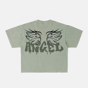 เสื้อยืดโอเวอร์ไซส์สไตล์วินเทจผ้าคอตตอนสีกรด100% ลายตัวอักษรพิมพ์ดิจิตอล - Product Image 4