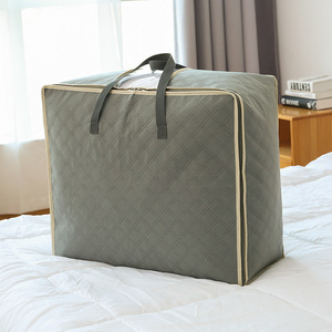 Clothing Organizer Quilt Storage Bag Gray Rectangle Non Woven Fabric Moving Packing Bag - Product Image 1