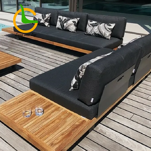 Tốt nhất xem xét II gỗ tếch vườn sofa giải trí ngoài trời Vườn ghế sofa cho khách sạn Patio Bộ kết hợp nhôm cho phòng khách sử dụng - Product Image 3