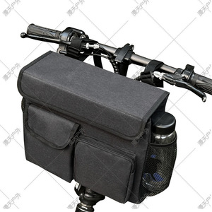 Bolsa para scooter eléctrico con portavasos, color negro, bolsa de almacenamiento para scooter eléctrico, cesta frontal para uso general - Product Image 5