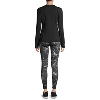 Leggings de sport pour femmes, taille mi-haute, longueur genou, imprimé couleur, non transparents, avec poches, en Spandex/Polyester, pour le yoga et le cyclisme